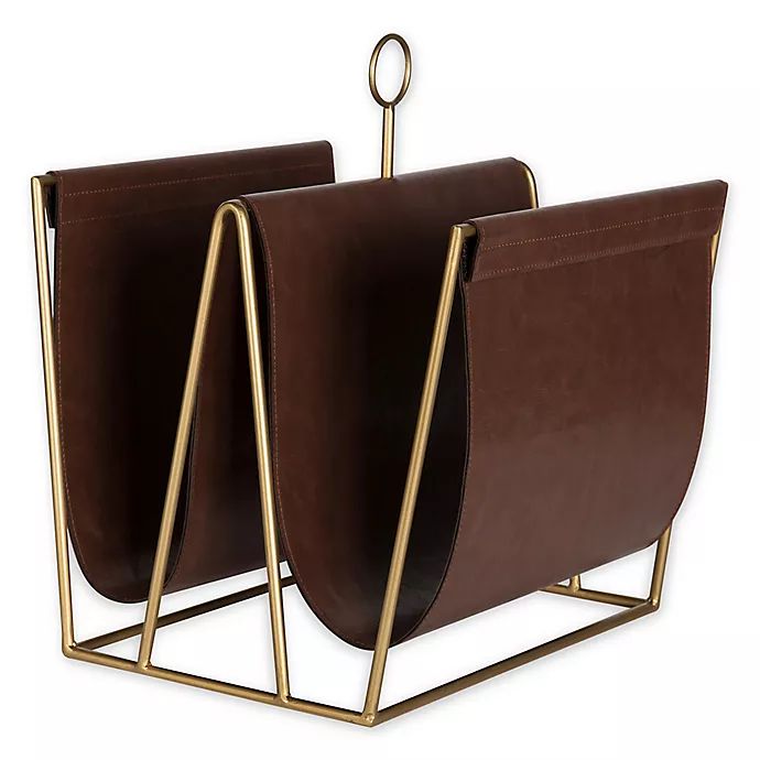 Kate and Laurel™ Alton Faux Leather Magazine or File Holder in Brown | Bed Bath & Beyond | Bed Bath & Beyond