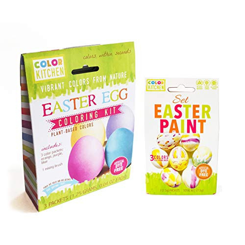 ColorKitchen Easter Egg Coloring Kit and Paint Set Combo – Natural Plant-Based | Colorful Egg Dye Kit and Paints | Artificial Dye-Free | Non-GMO | Box Makes Egg Drying Tray | Amazon (US)