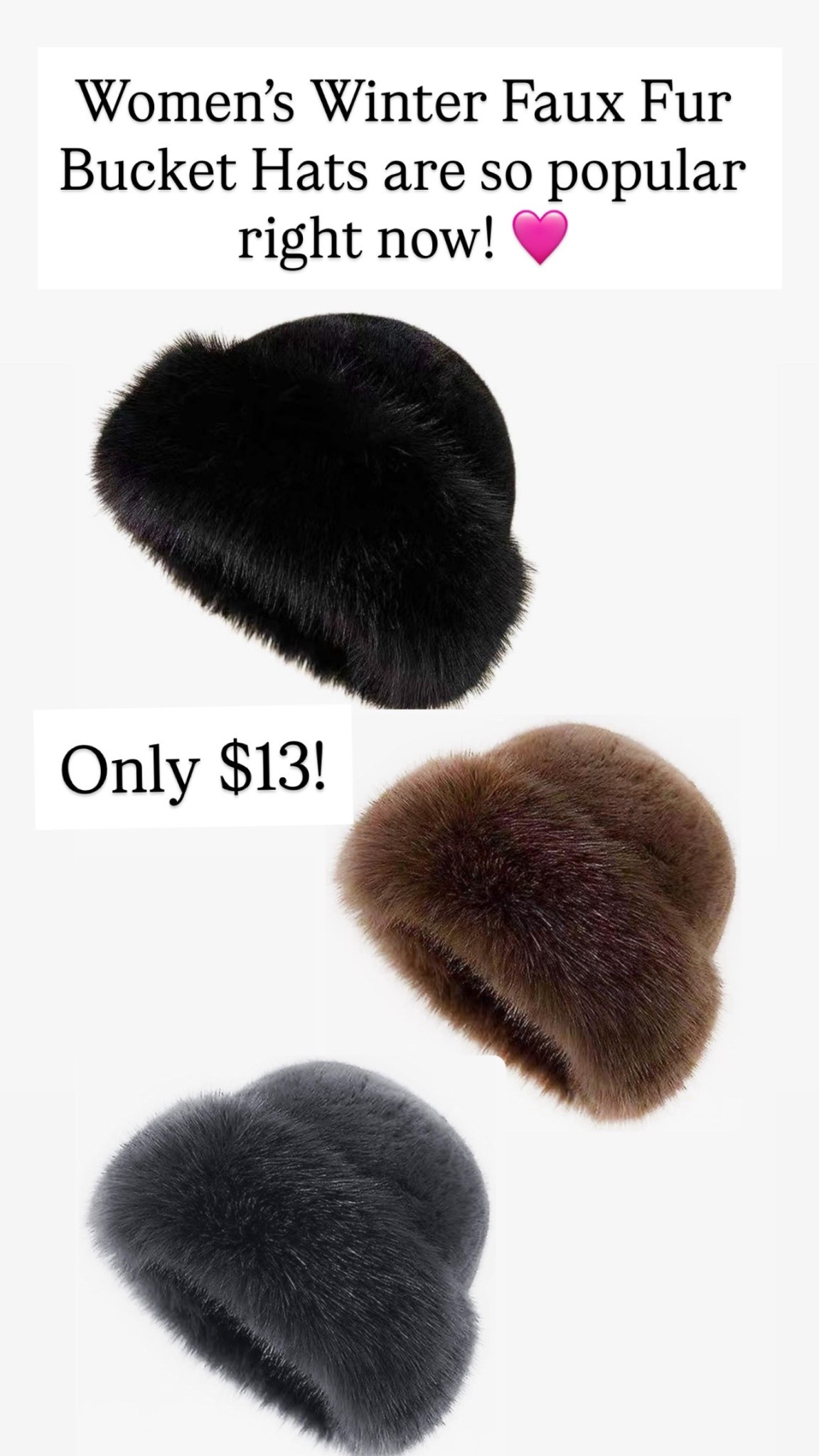 Womens Winter Faux Fur Bucket Hats are $13

#LTKootd #LTKHoliday
