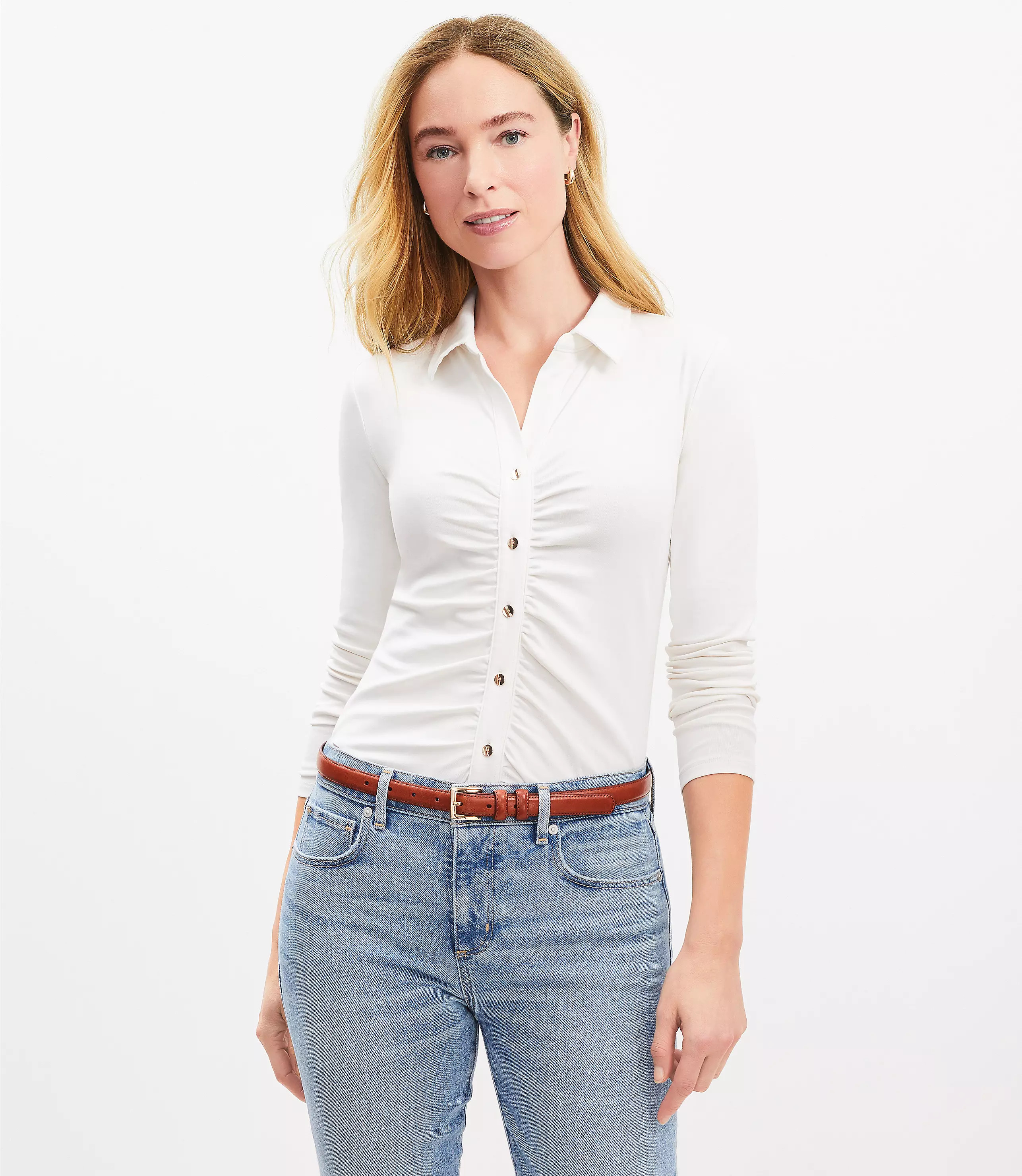 Ruched Shirt | LOFT