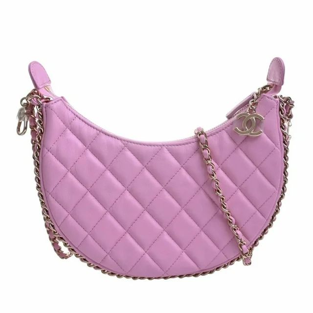Pre-Owned CHANEL Lambskin Matelasse Coco Mark Small Hobo Chain Shoulder Bag Pink Ladies (Like New... | Walmart (US)