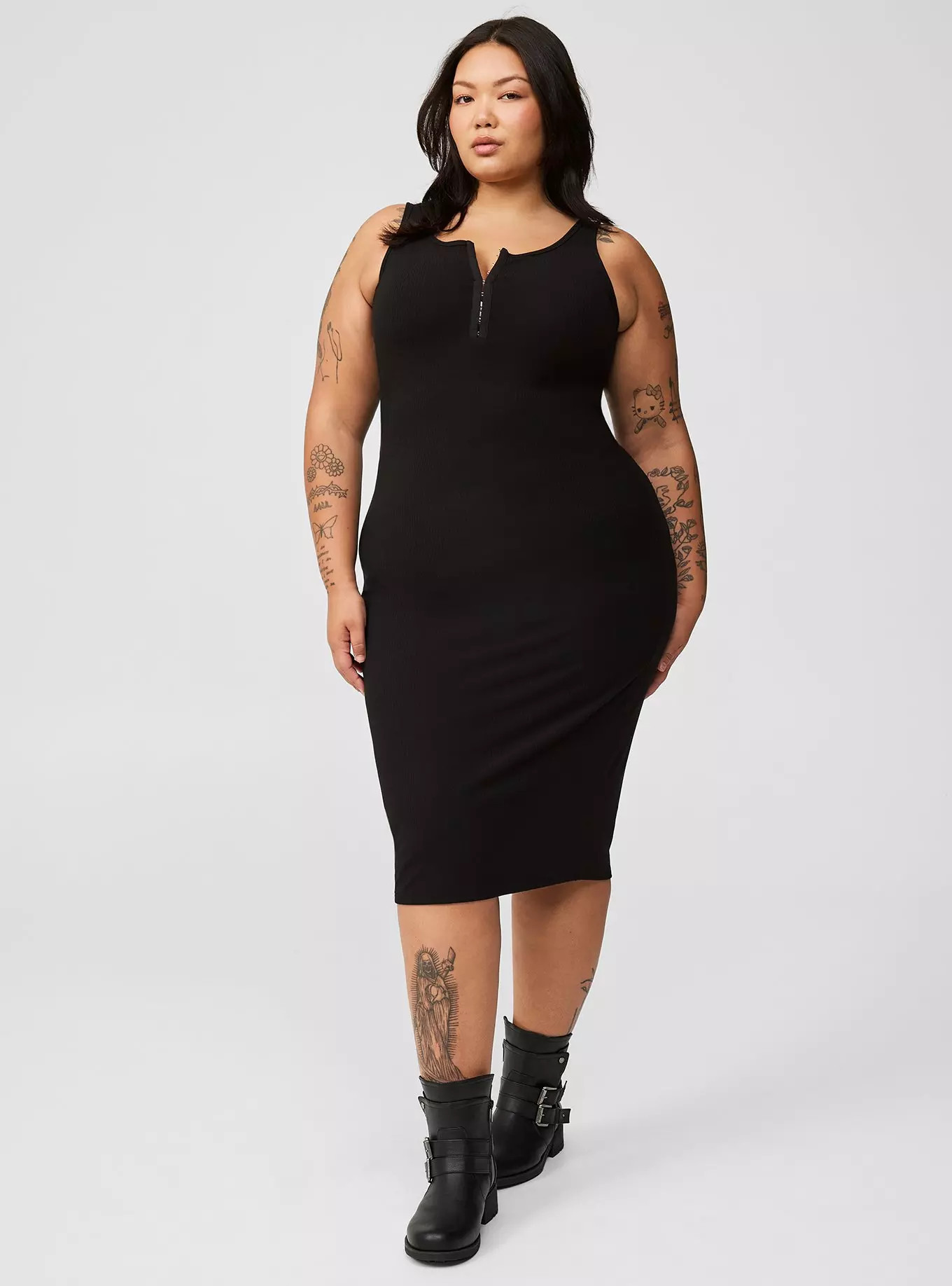 Midi Super Soft Rib Hook Eye Tank Dress | Torrid (US & Canada)