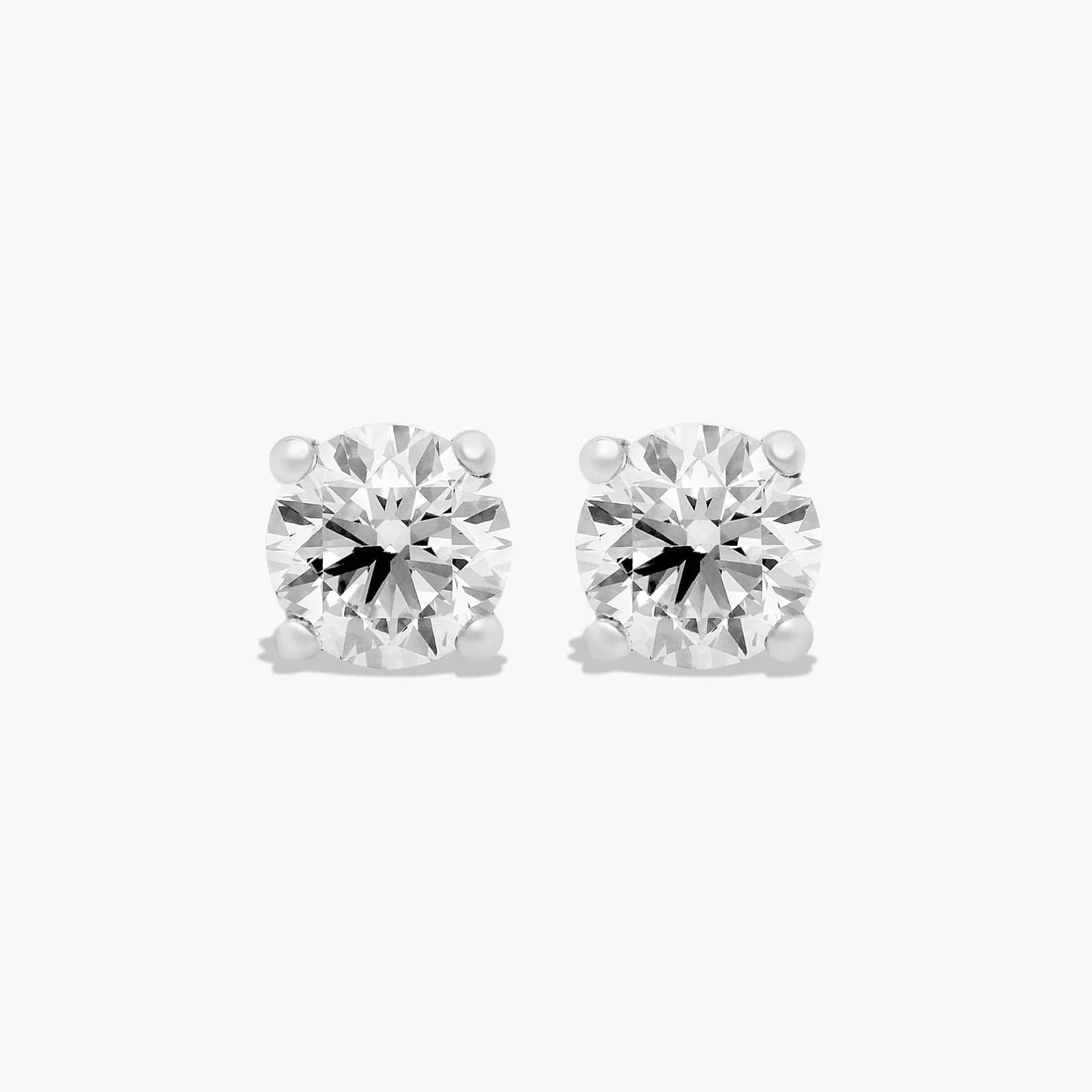 14K White Gold Four Prong Round Brilliant Lab-Grown Diamond Stud Earrings (0.75 CTW - F-G / VS2-S... | JamesAllen