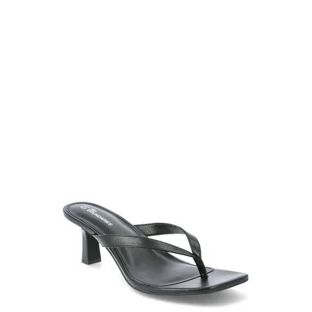 No Boundaries Kitten Heel Thong Sandals Women’s | Walmart (US)