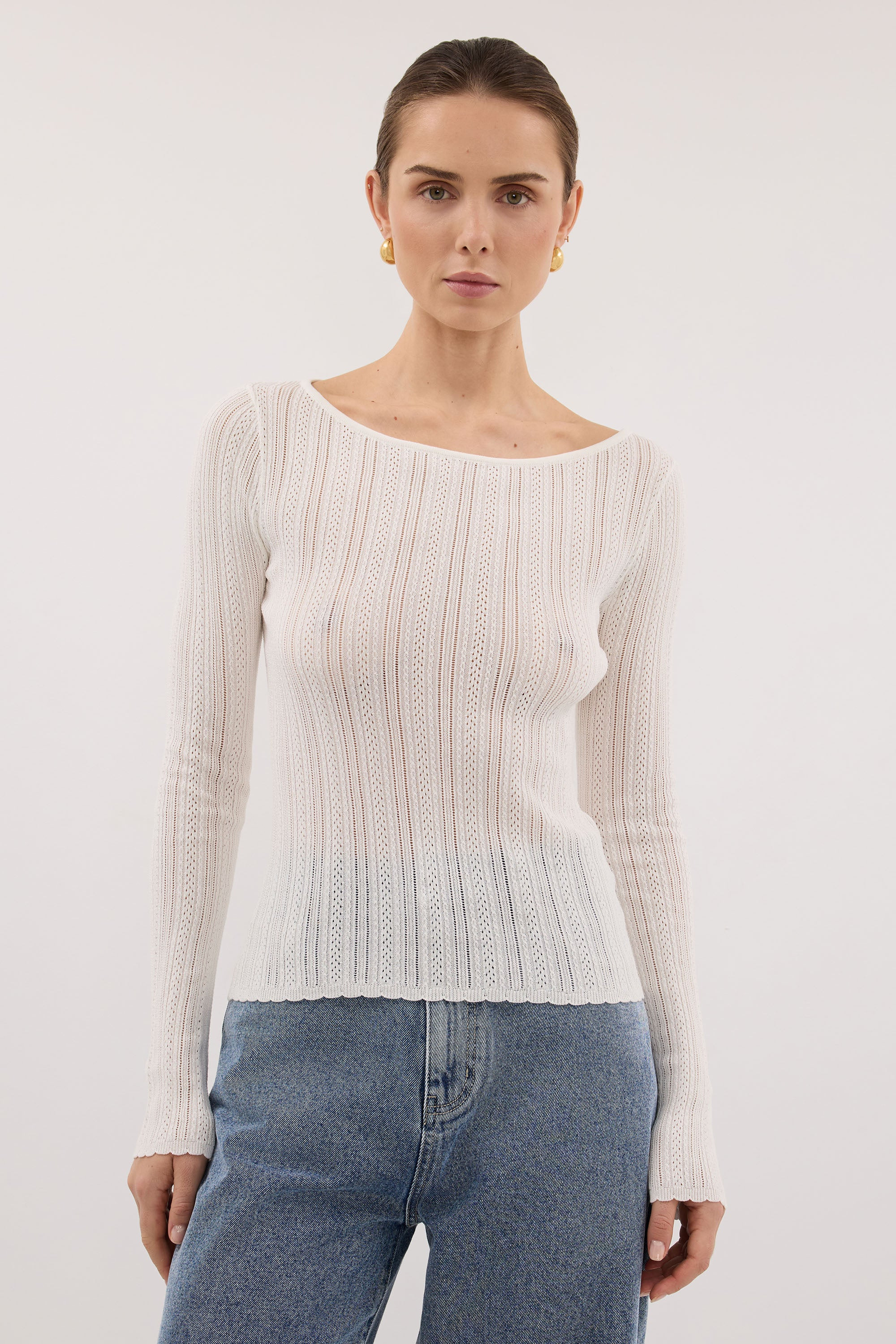 ELENA WHITE POINTELLE LS TOP | DISSH