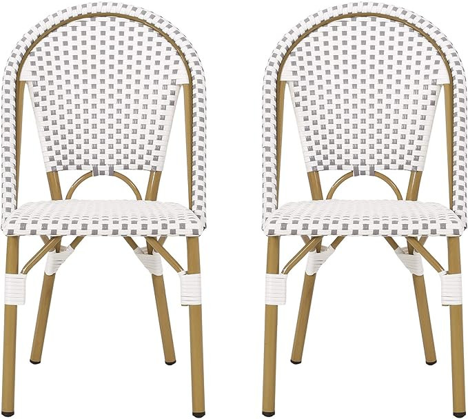Christopher Knight Home 313253 Philomena Outdoor French Bistro Chair (Set of 2), Gray + White + B... | Amazon (US)