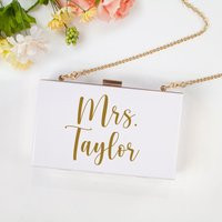 Personalized Acrylic Clutch, Box Custom Mrs. Bridal Bride Purse, Clutch | Etsy (US)