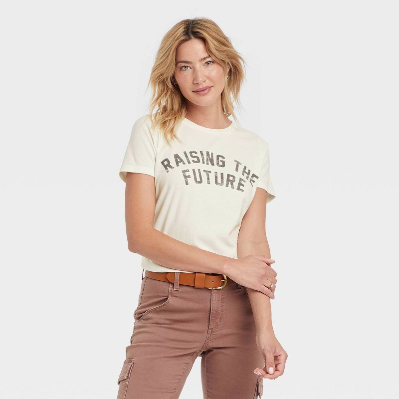 Women's Mother's Day Raising The Future Short Sleeve Graphic T-Shirt - White | Target