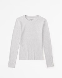 Essential Long-Sleeve Tuckable Baby Tee | Abercrombie & Fitch (US)