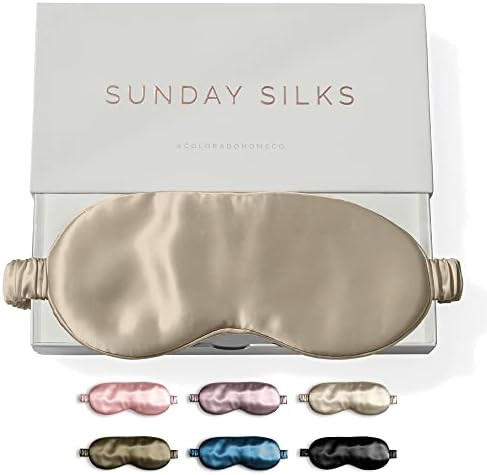SUNDAYSILKS™ Exclusive Mulberry Silk Sleep Mask | Soft Eye Covers, Blackout Sleeping Mask for W... | Amazon (US)