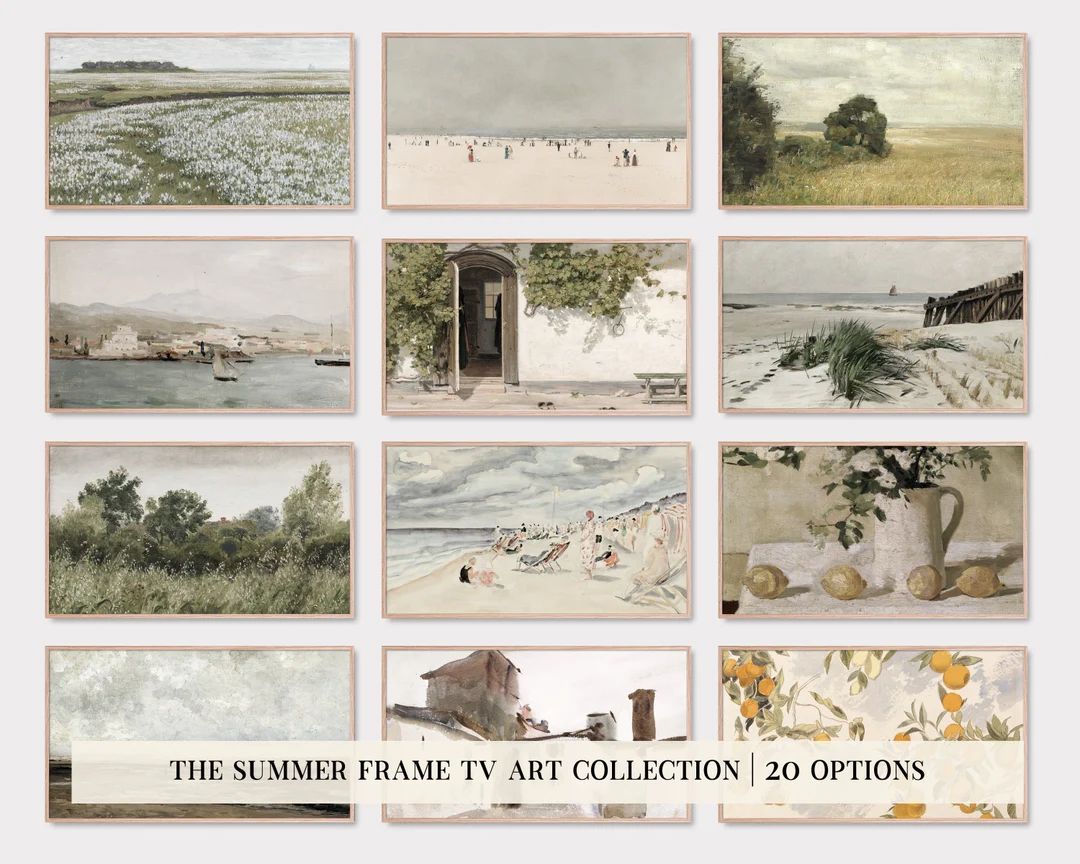 Samsung Frame Tv Art Set of 20 Summer Frame Tv Art Vintage Landscape Paintings Summer Art for Fra... | Etsy (US)
