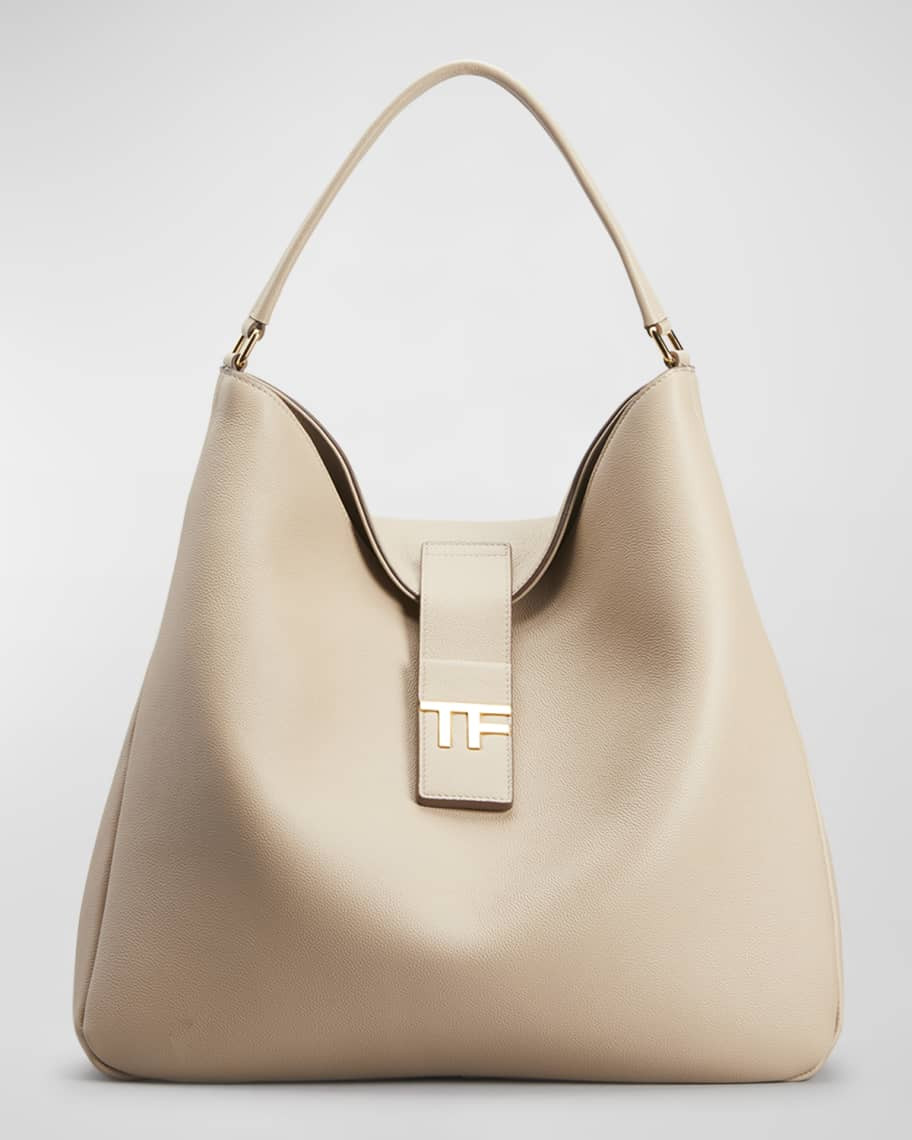 TOM FORD Medium TF Grain Leather Hobo Bag | Neiman Marcus