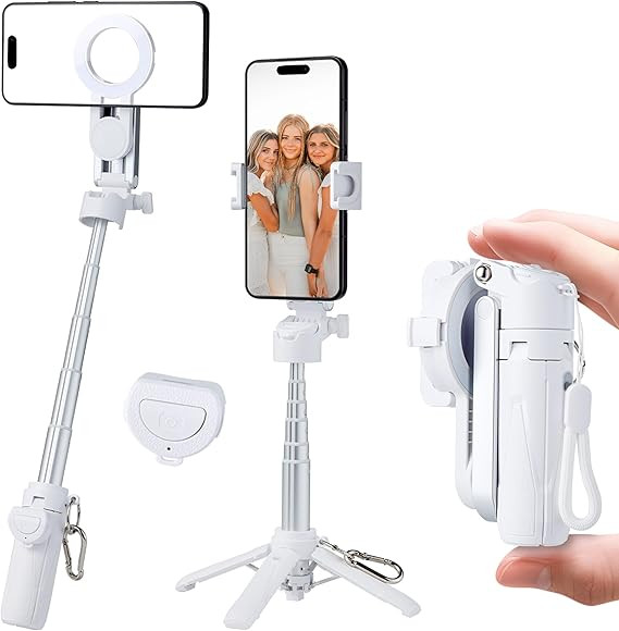 Magnetic Tripod for Phone,2 in 1 for Magsafe Stand＆ Clip Portable Pocket Size Selfie Stick for ... | Amazon (US)