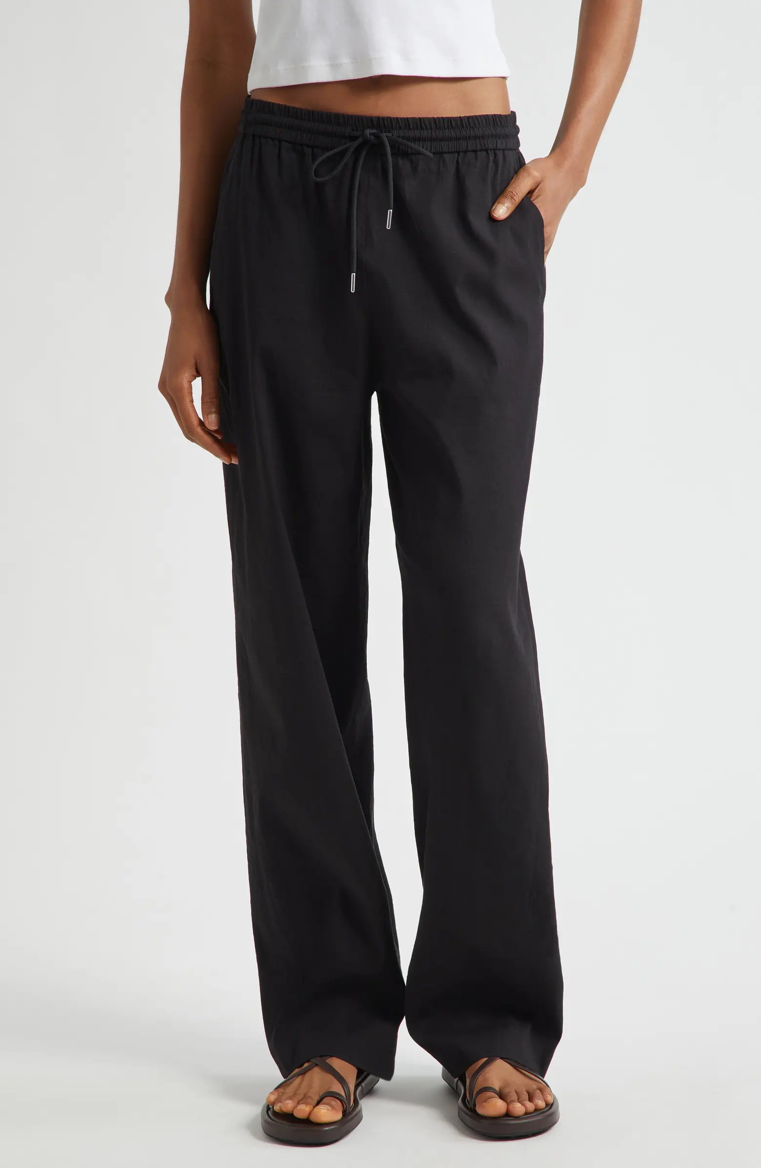 Linen Blend Drawstring Pants | Nordstrom Rack