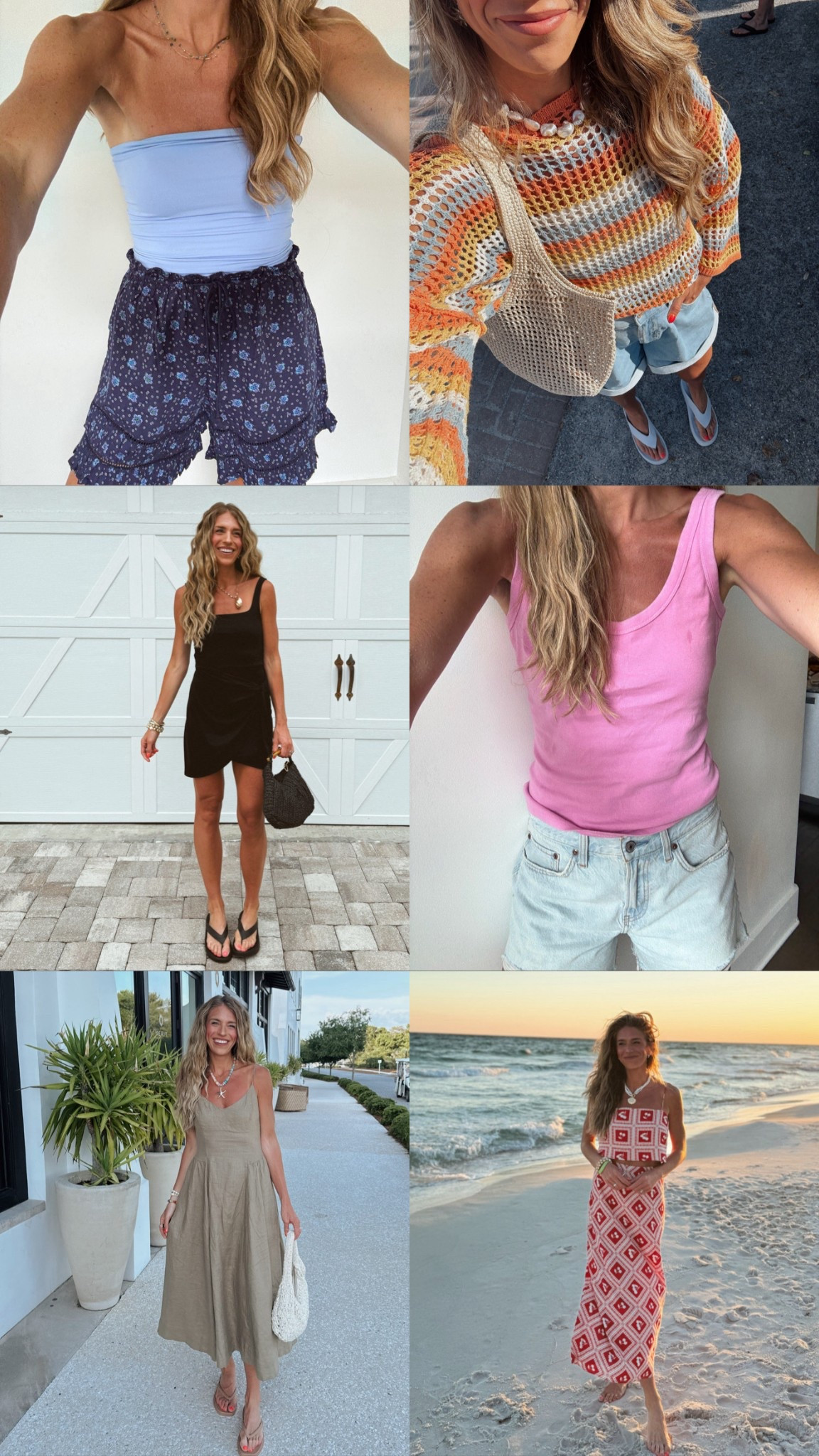 Dinner outfits I wore while on vacation at Rosemary Beach

Wearing small in free people shorts
Small in tube top
6/medium in black dress
True size (27) in frayed denim shorts 
Small in tank
6 in linen dress 
Small in crochet top
Small in top right cuffed denim shorts 
Small in red top and extra small tall in red skirt 

#LTKSeasonal #LTKTravel