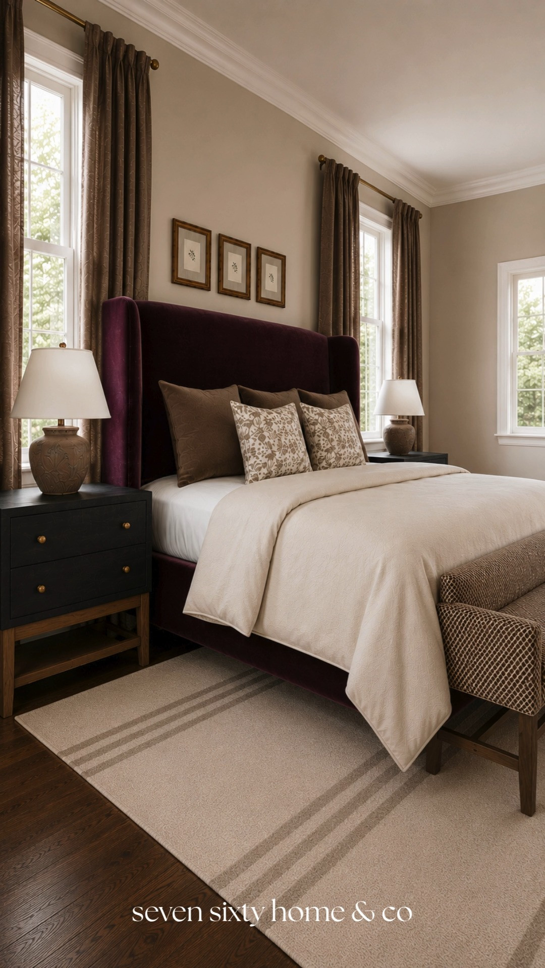 Warm Neutral Traditional Bedroom : balancing contrast with soft textures

This warm neutral bedroom combines crisp bedding, tailored furniture, and soft textures to create a calm, elevated retreat. Rich accent colors add depth while the neutral palette keeps the room feeling light and timeless. 

 #LTKHome