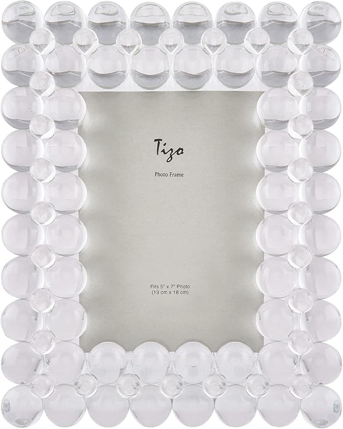 TIZO Design 5x7 Crystal Clear Glass Picture Frame, Boutique Quality Photo Frame (Bubbles) | Amazon (US)