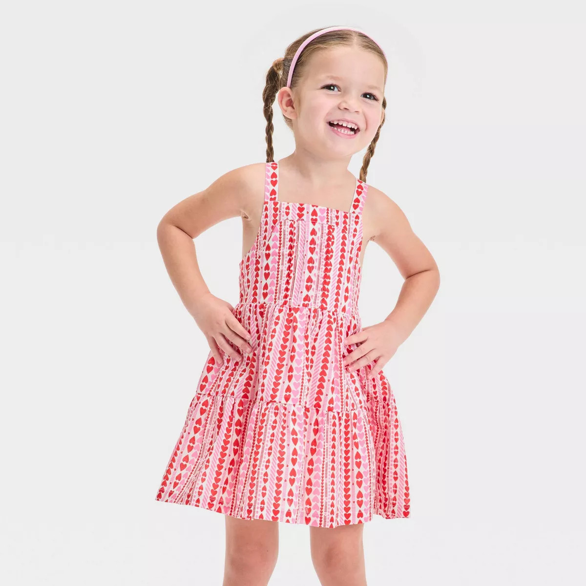 Toddler Girls' Hearts Tank Valentine's Day Dress - Cat & Jack™ Red/Pink | Target