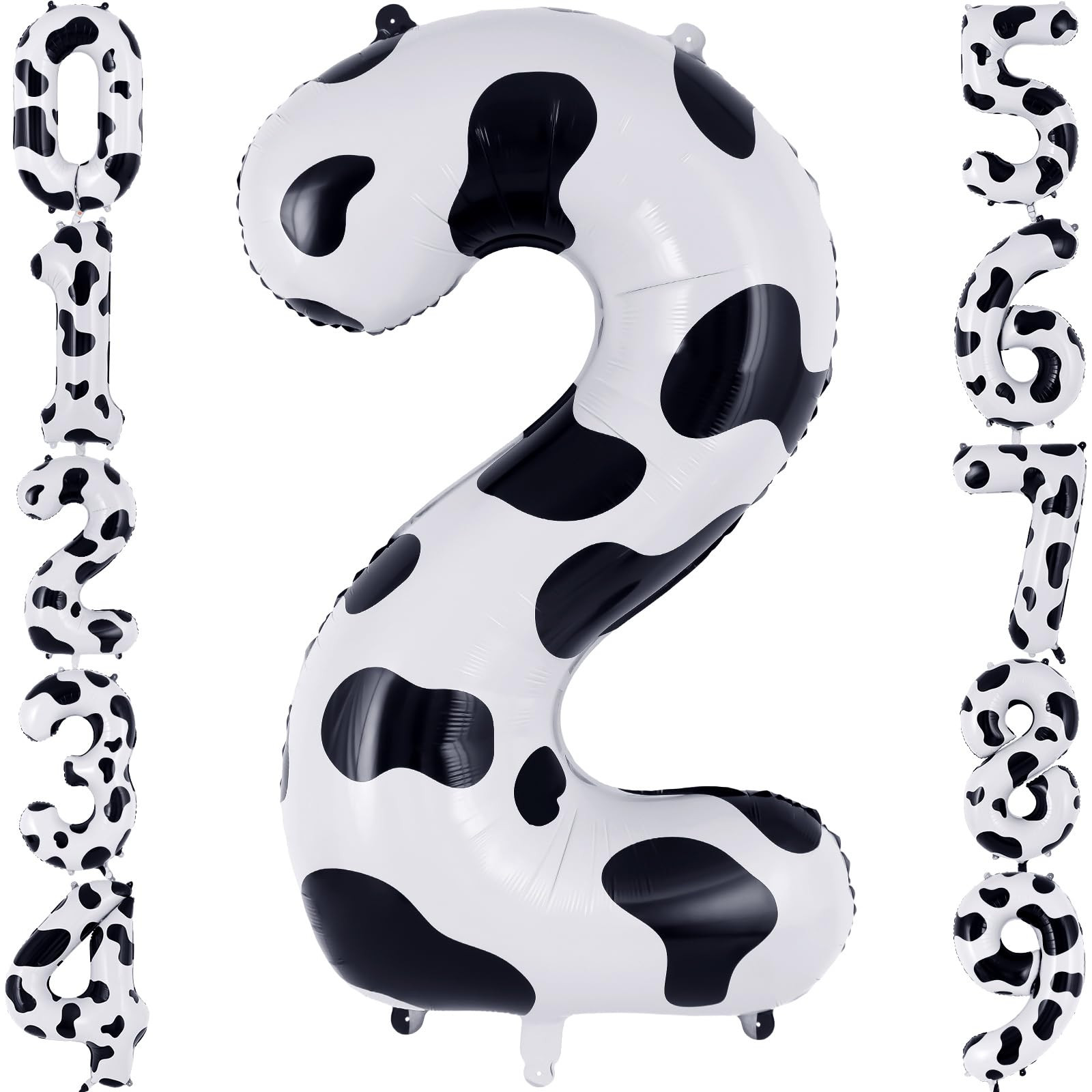 Cow Print Number 2 Balloon, Large 40 Inch Cow Number Birthday Balloons, Foil Mylar Number 2 Ballo... | Amazon (US)
