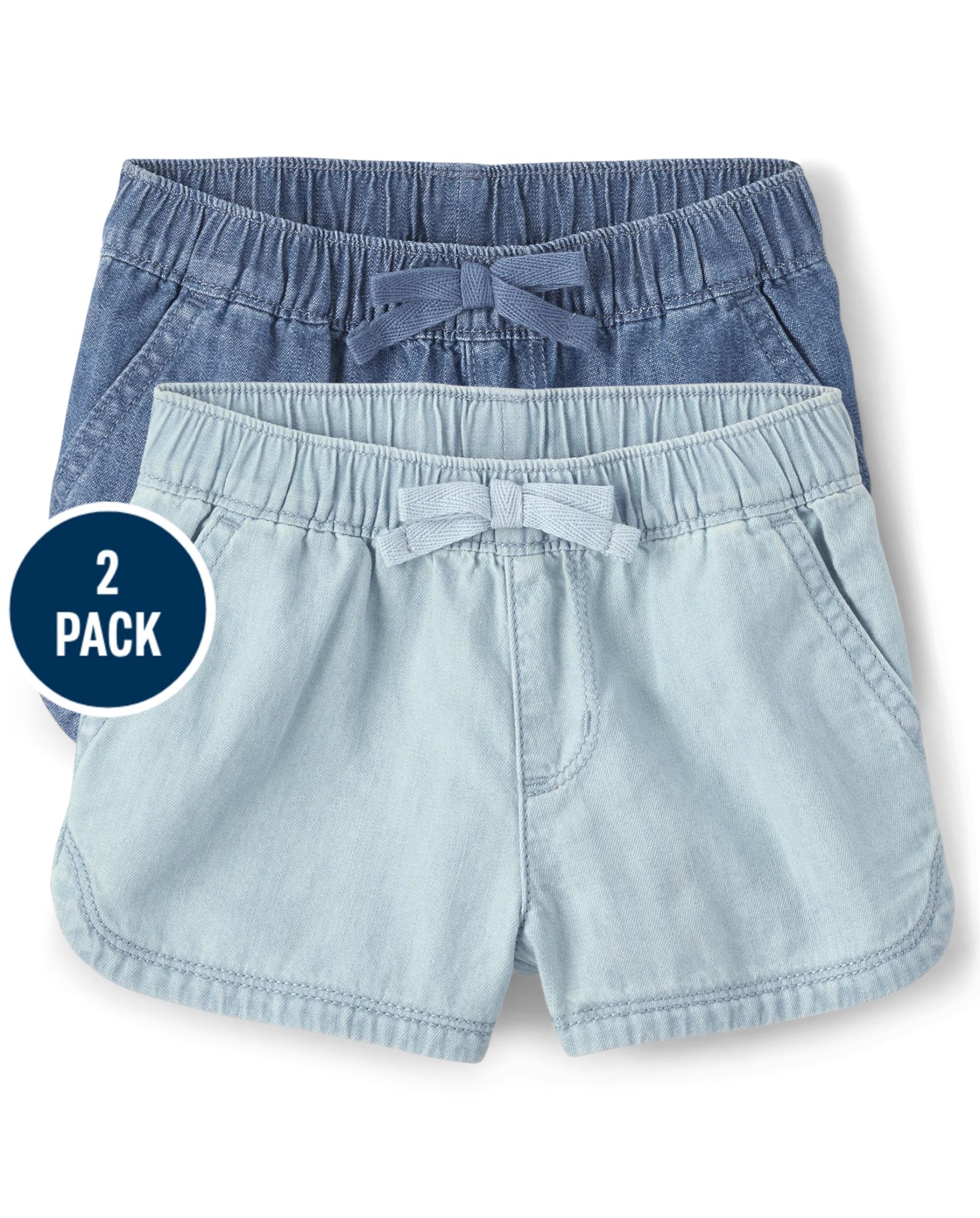 Toddler Girls Chambray Pull On Shorts 2-Pack - rose wash | The Children's Place