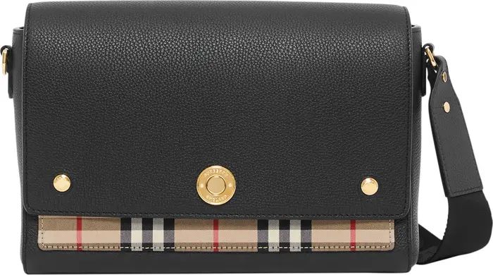 Note Leather & Vintage Check Crossbody Bag | Nordstrom