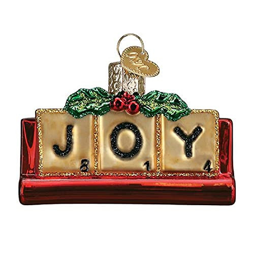 Old World Christmas Ornaments Joyful Scrabble Glass Blown Ornaments for Christmas Tree | Amazon (US)