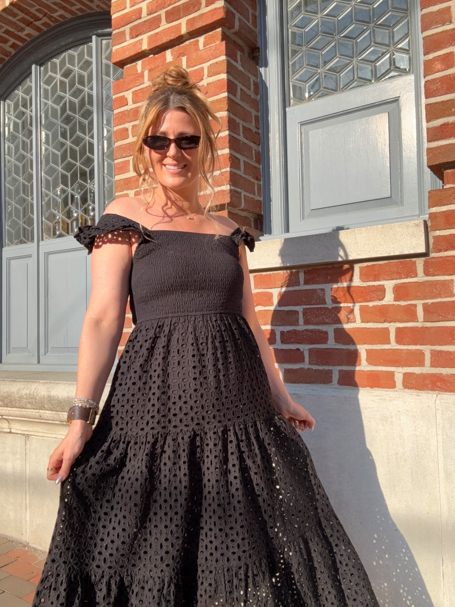 Amazon eyelet summer dress. TTS. 

#LTKootd #LTKMothersDay #LTKgrwm