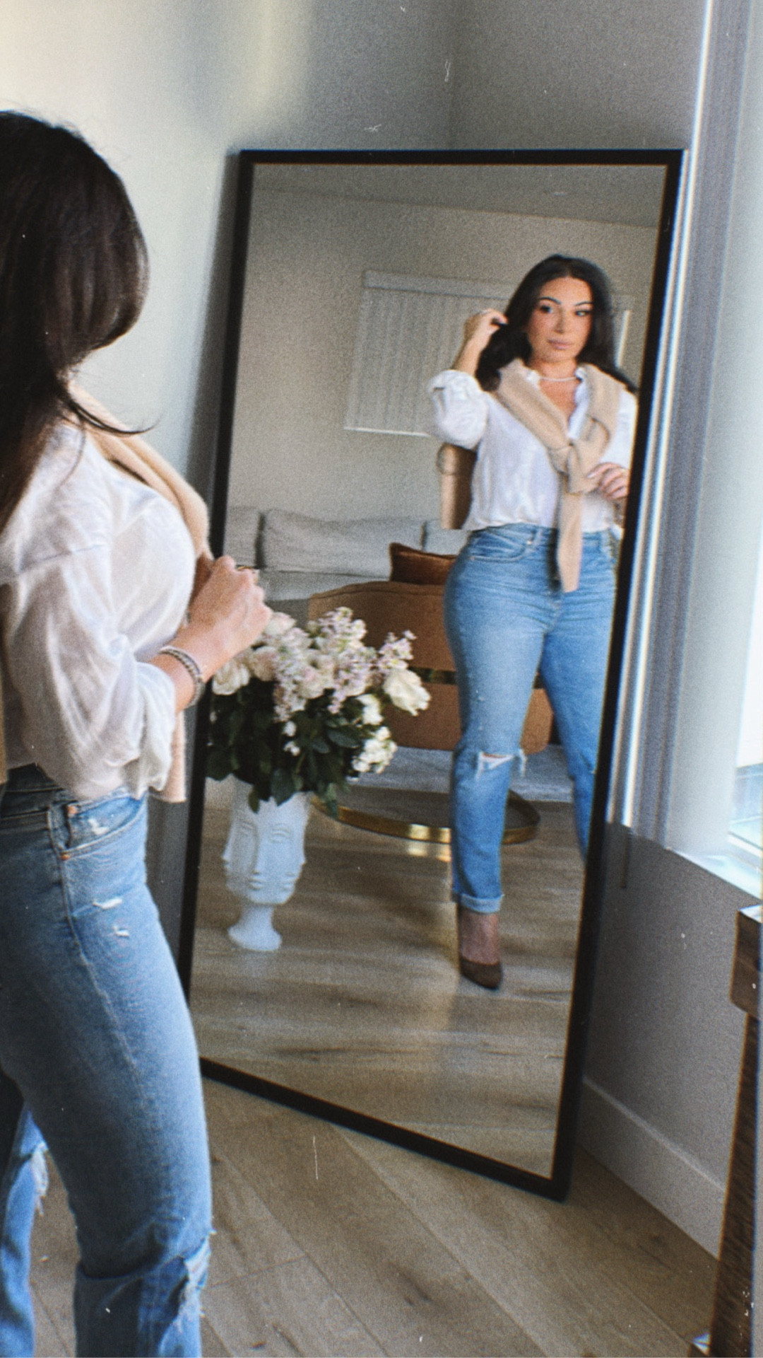 Throw a sweater on any fit makes a changes the whole vibe. 
Shirt: small
Pants: 25
Sweater: small


#LTKBeauty #LTKStyleTip