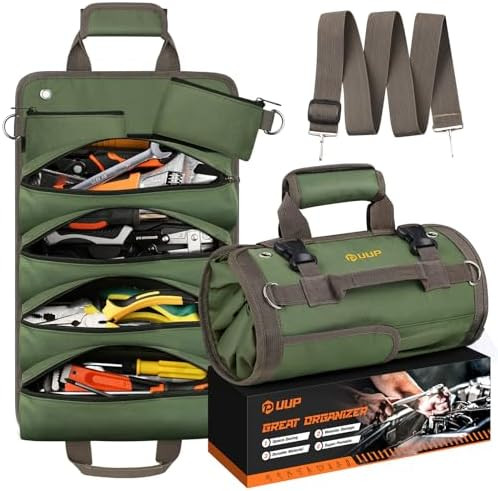 Tool Bag Roll Up, UUP Heavy Duty Portable Soft Tool Storage Organization, Foldable Empty Rollup O... | Amazon (US)