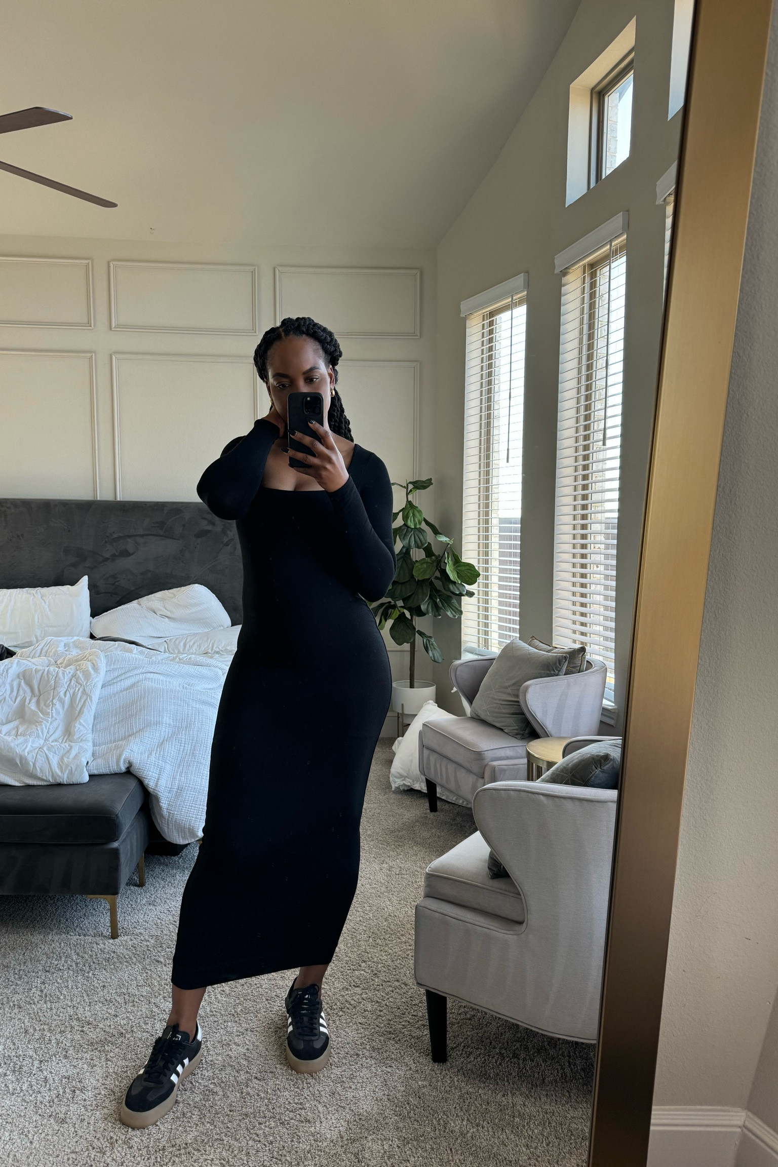 Black long sleeve maxi dress and sneakers

#LTKfindsunder50 #LTKSpringSale #LTKMostLoved