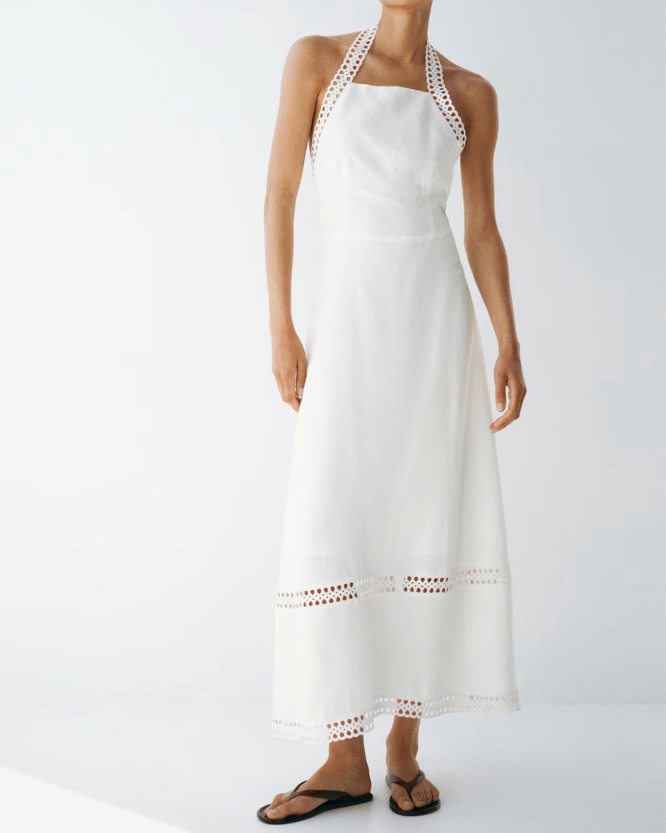 White linen halter dress I’m

#LTKSeasonal