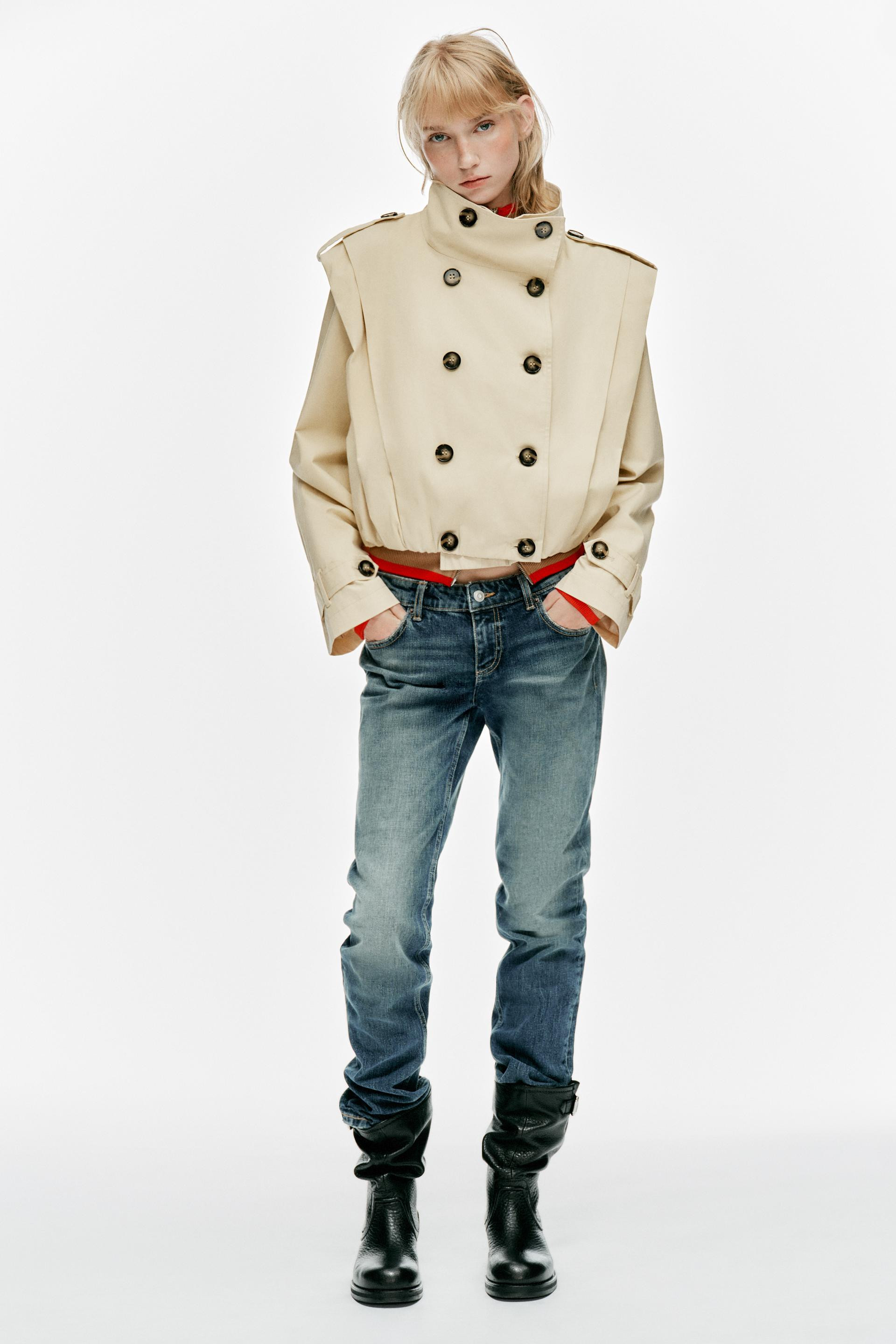 Zara - Short Pleated Trench Coat - Sand - Xxl - Woman | Zara US
