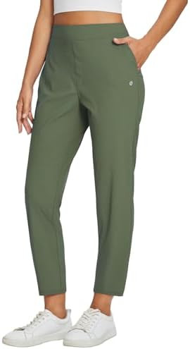baleaf Womens Travel Pants Lightweight Stretch with Zipper Pockets Petite Ankle Dressy Golf Work ... | Amazon (US)