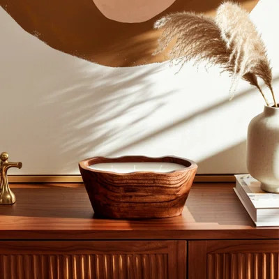 Vanilla Wood Bowl Candle, Natural, Wood | Wayfair North America