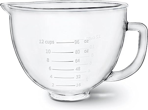 Glass Bowl for KitchenAid Stand Mixer,5QT,Compatible with Artisan 5KSM125, 5KSM150, 5KSM175, 5KSM... | Amazon (US)