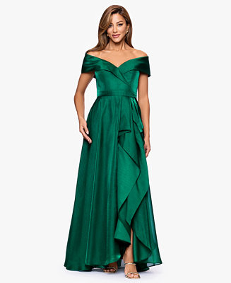 Women's Sweetheart Neck Off-The-Shoulder Ruffle Long Dress | Macy's