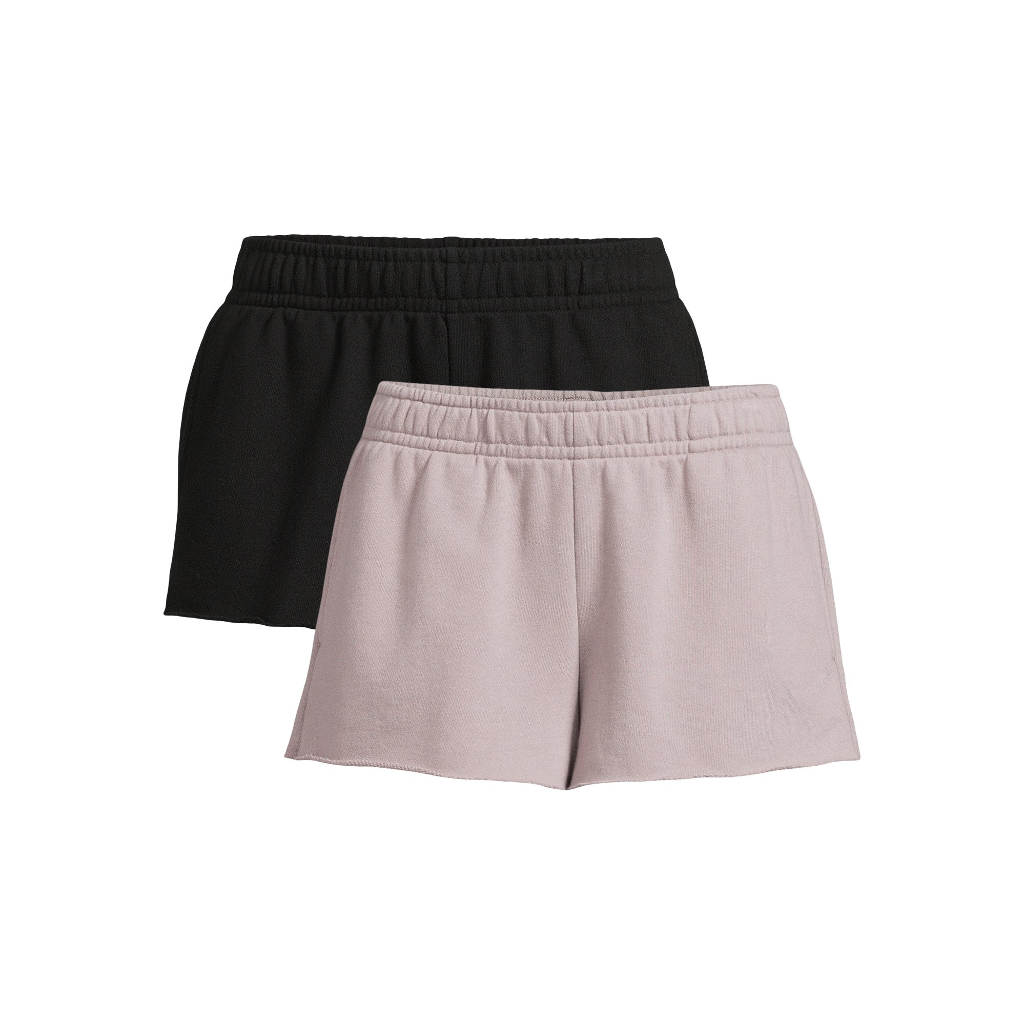 No Boundaries French Terry Cloth Shorts, 2.5" Inseam, 2-Pack, Women's | Walmart (US)