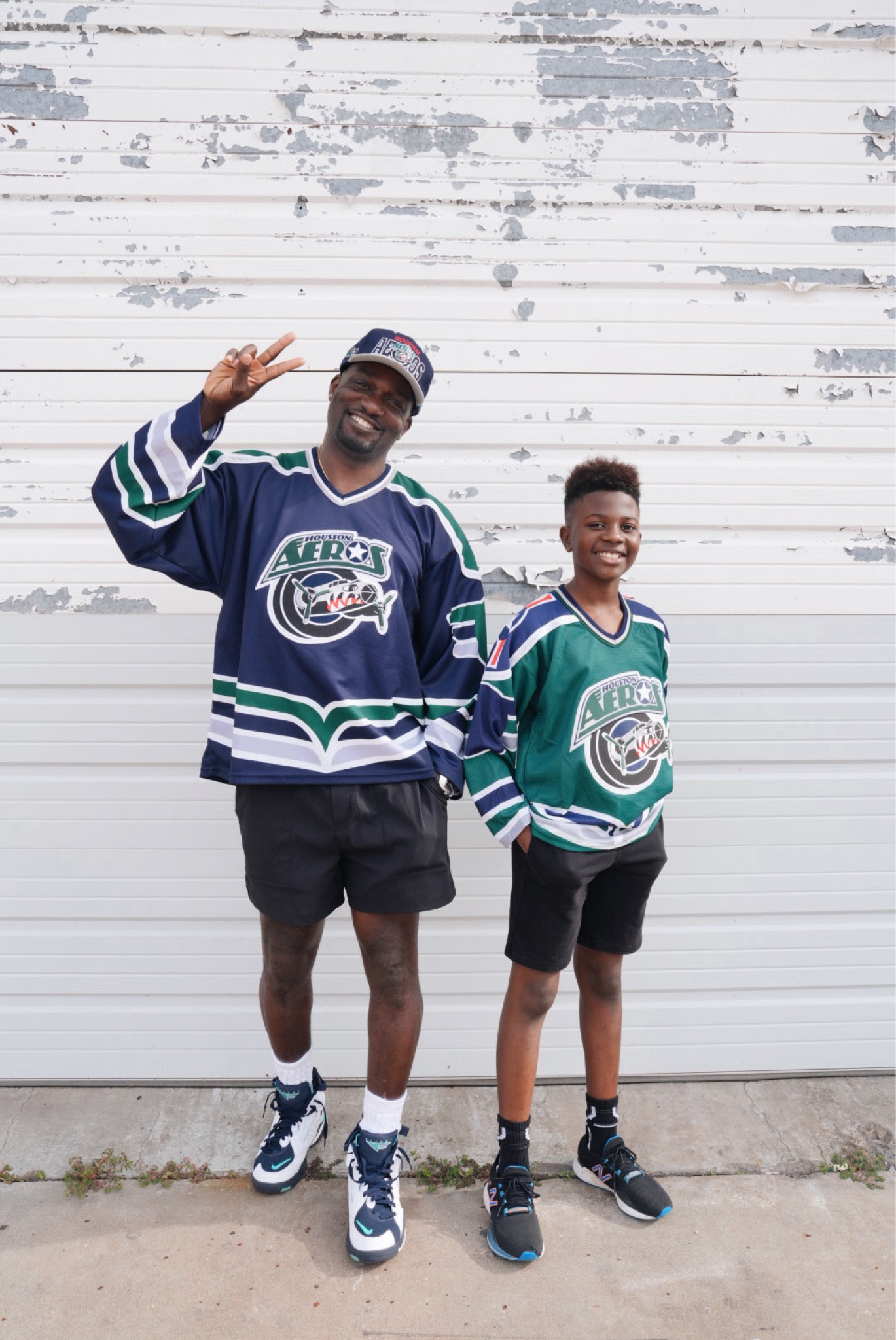 Vintage father & son outfits; 
90s Hockey jerseys, black athletic shorts from Kohl’s and Lululemon athletic sneaks from DSW

#LTKshoecrush #LTKmens #LTKfamily
