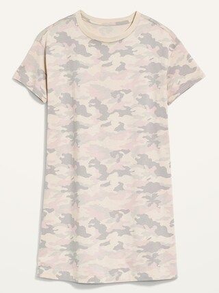 Loose Vintage Camo T-Shirt Shift Dress for Women | Old Navy (US)