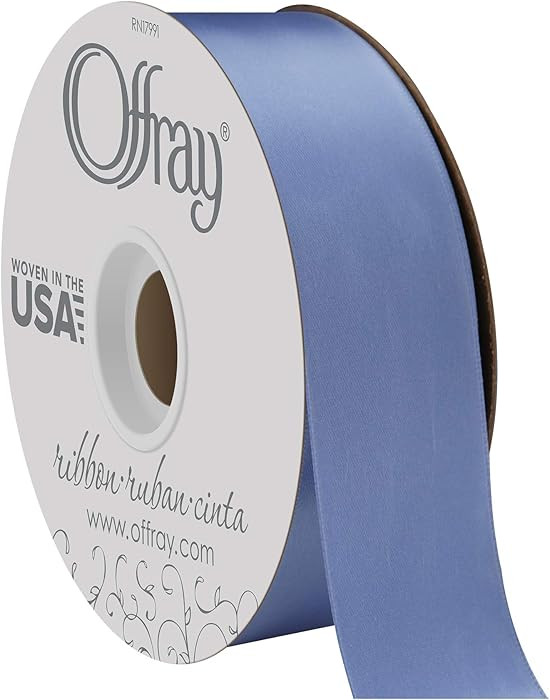 Offray Berwick 1.5" Wide Double Face Satin Ribbon, True Blue, 50 Yds | Amazon (US)
