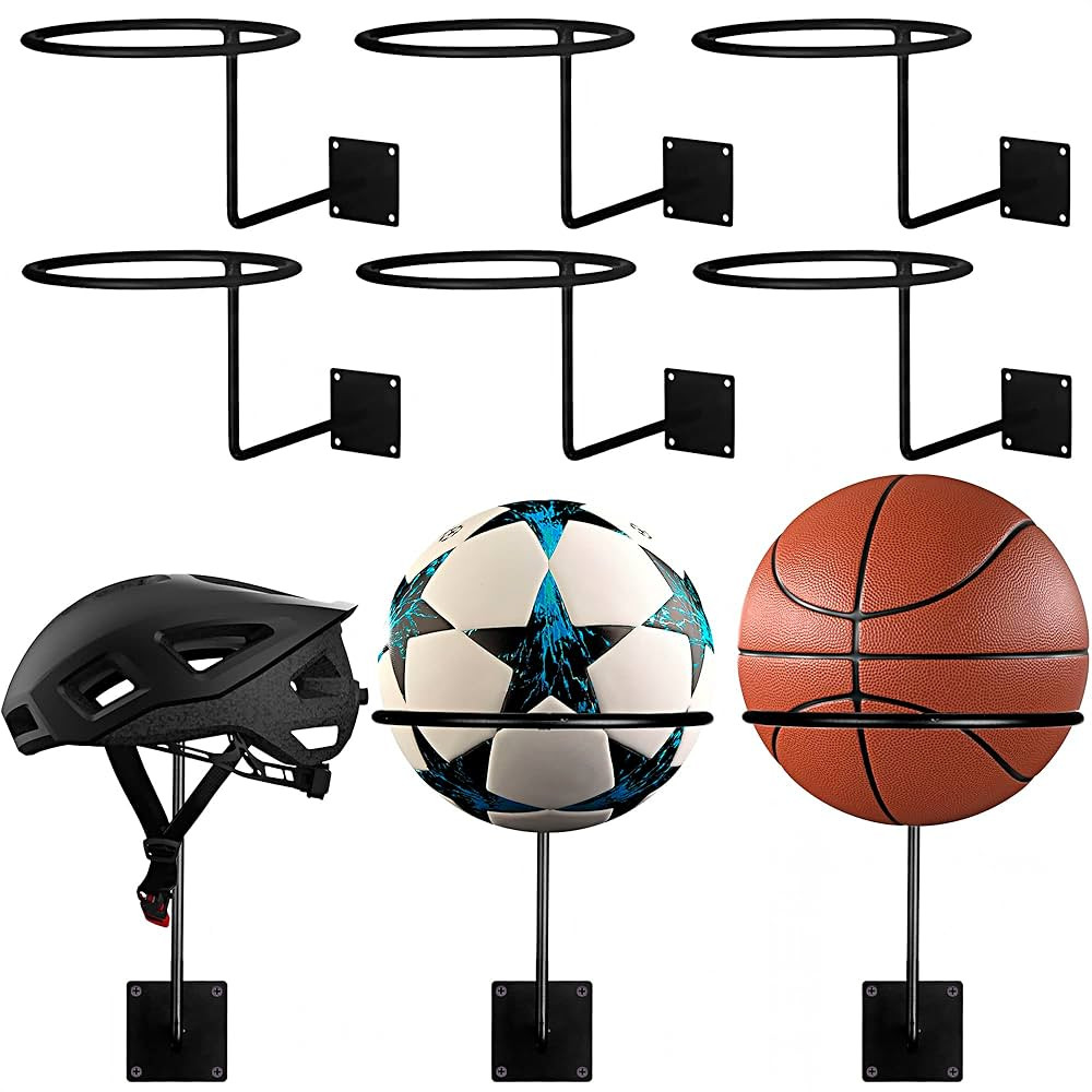 9Pcs Wall Mount Helmet Holder for Bike - Black Metal Sun Helmet Hanger Wall Mount Hat Rack for Co... | Amazon (US)