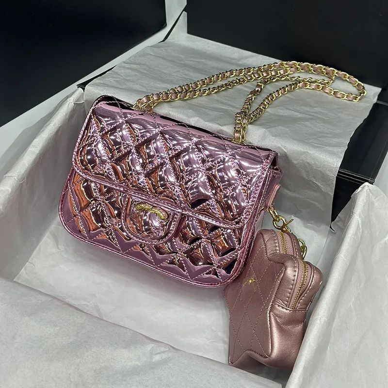 Luxury 24c Star Flap Women Crossbody Bag 18CM With Coin Purse Patent Leather Diamond Lattice Hand... | DHGate