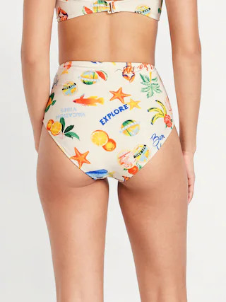 Matte High-Waisted Bikini Swim Bottoms | Old Navy (US)