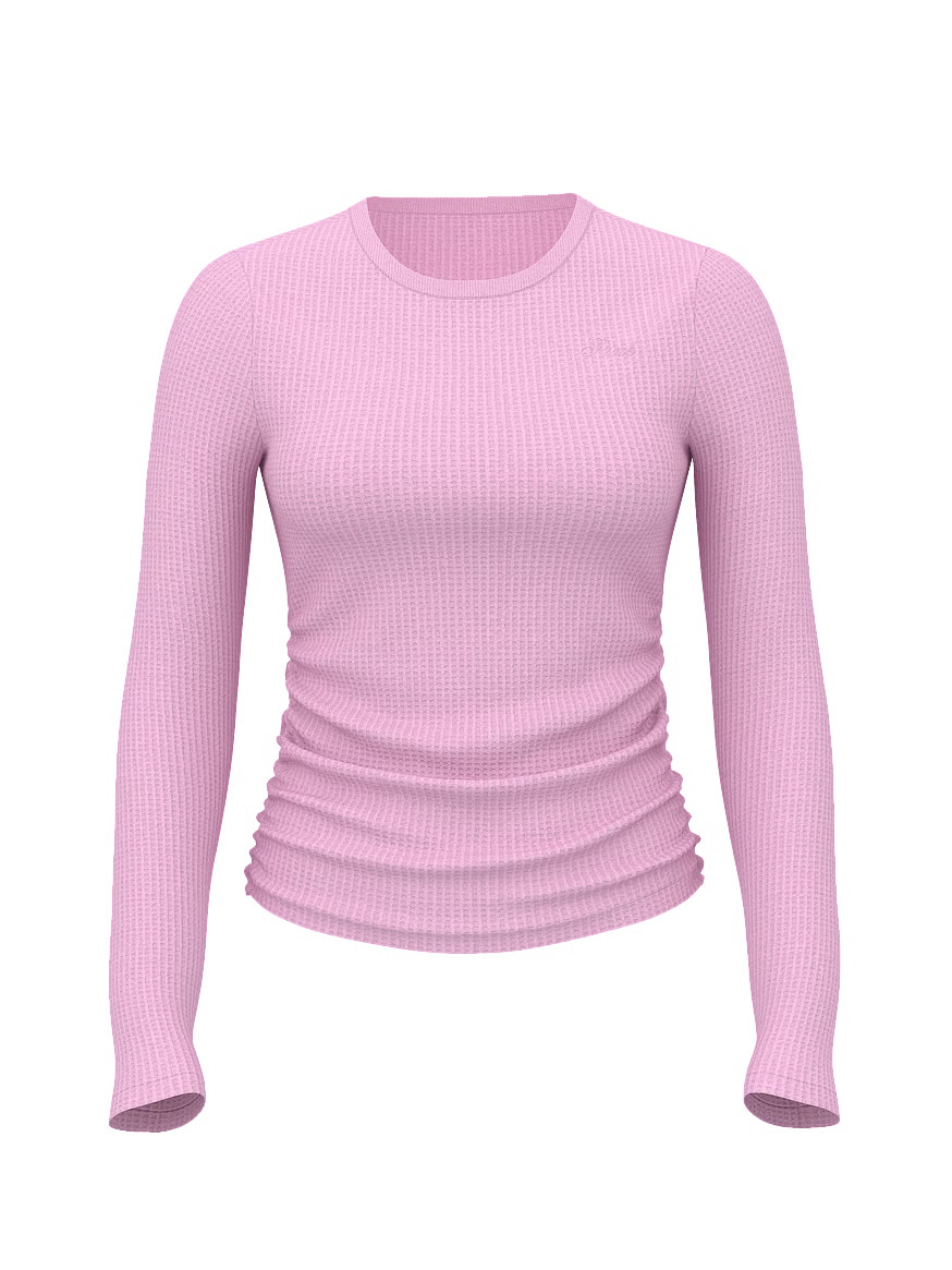 Buy Waﬄe Knit Long-Sleeve Top, Hushed Lilac - Order Pajama Tops online - Victoria's Secret US | Victoria's Secret (US / CA )