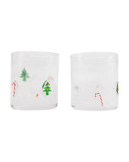 Set Of 2 Christmas Tree Stemless Confetti Glasses | Kitchen & Dining Room | Marshalls | Marshalls