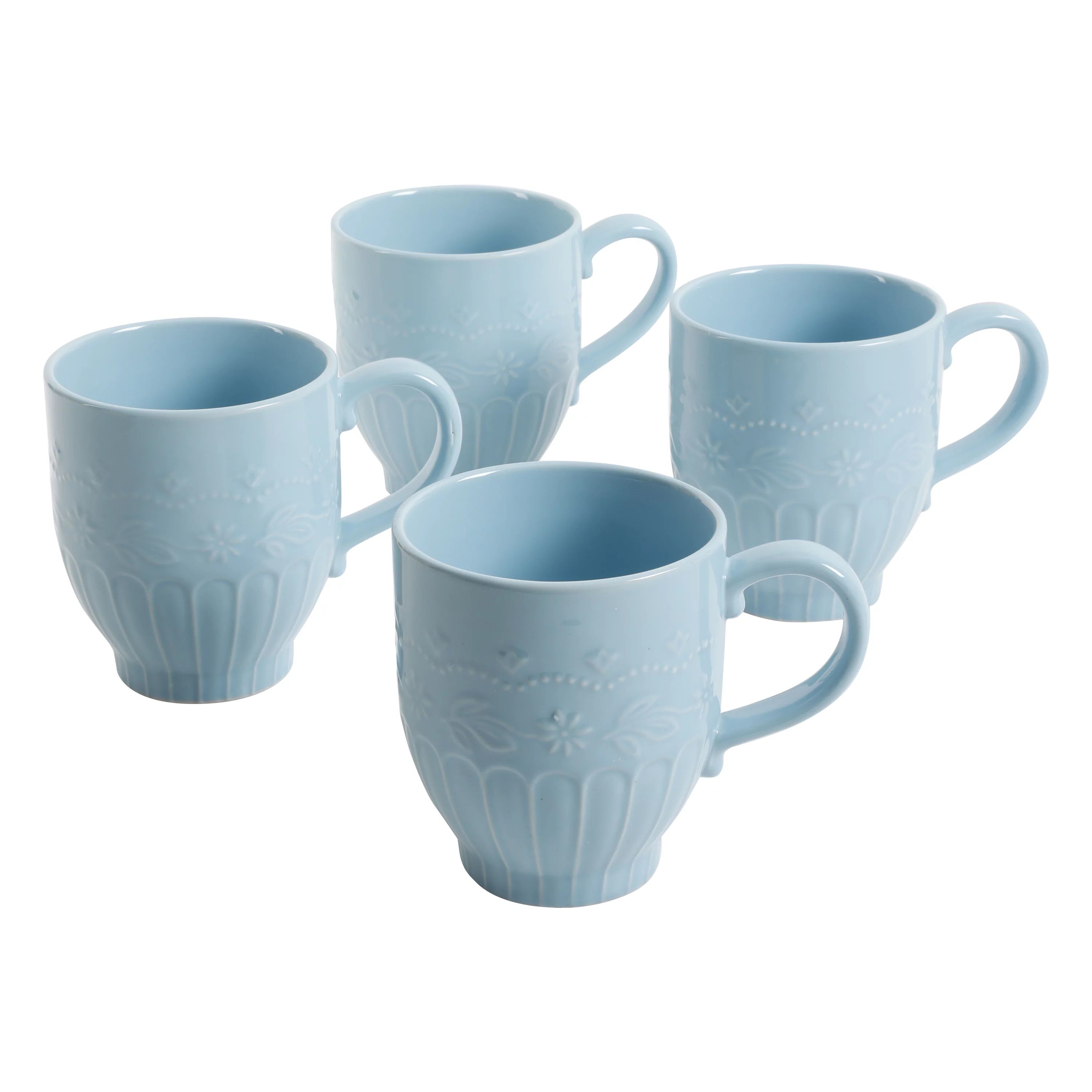 The Pioneer Woman Toni 17-Ounce Light Blue Mugs, 4-Pack | Walmart (US)