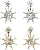 Starburst Dangle Drop Earrings Crystal Hexagram Celestial Star Stud Statement Dangle Wedding Earr... | Amazon (US)