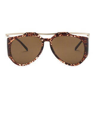 Saint Laurent GAFAS DE SOL en Havana & Gold | FWRD | FWRD 
