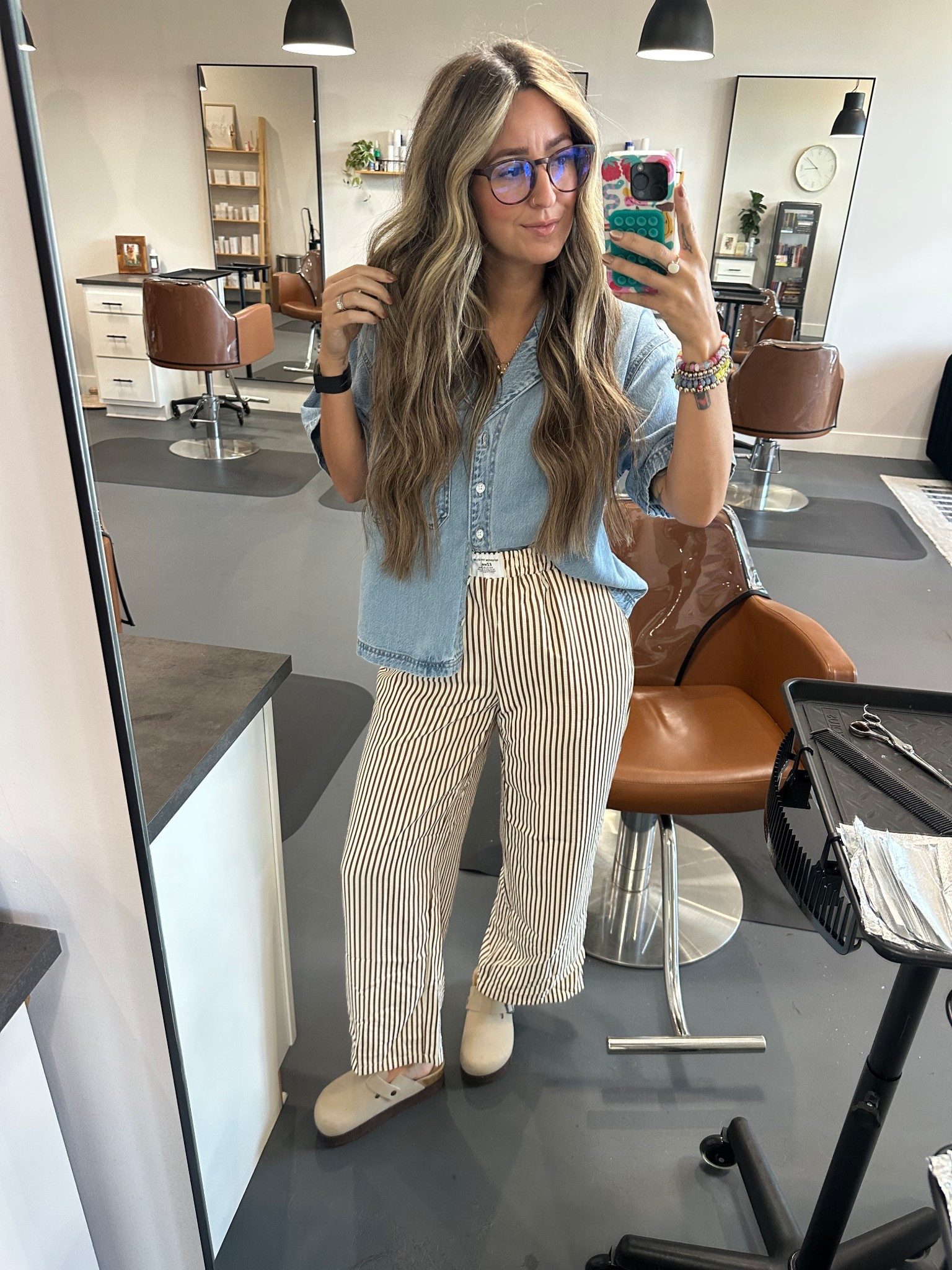 New extensions and a fun fit 10/10! Striped boxer style pants are my go to fall style with any denim shirt! 

#LTKStyleTip #LTKSaleAlert #LTKTall