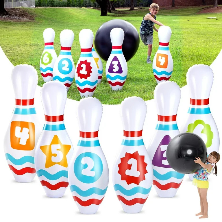 Joyfy Giant Inflatable Bowling Set for Kids and Adults, Christmas Birthday Party Games, Kids Educ... | Walmart (US)